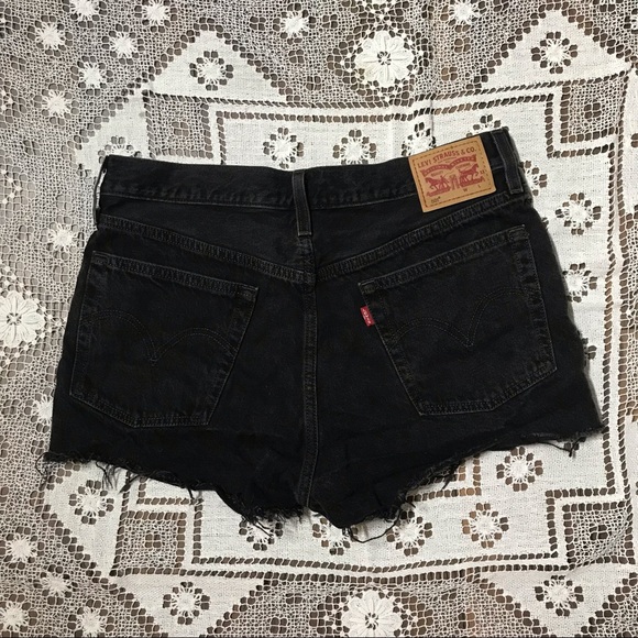 Levi’s 501 button fly denim jean cutoff shorts 30 - Picture 1 of 11